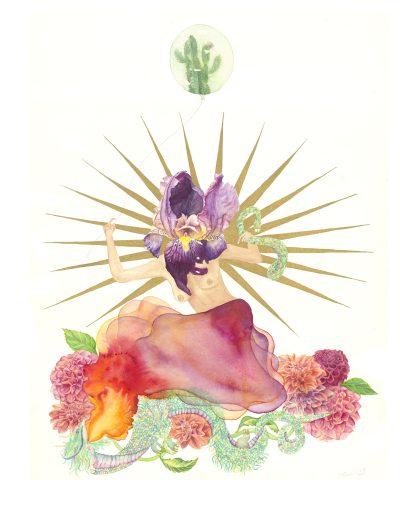 Flor de iris, flor mensajera, tienes el poder de la conexión. Perfume envolvente, aterciopelado y amaderado, antídoto y aliada para las transiciones, los pasajes y los umbrales. Tu piel transparente estalla en voluptuosidad.